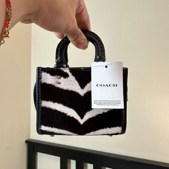 **SOLD** NWT Coach Rogue Bag 12 In Haircalf With Zebra Print (Micro Bag) - Picture 2 of 12
